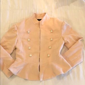 Zara Light Pink Blazer with Pearl Accent Buttons